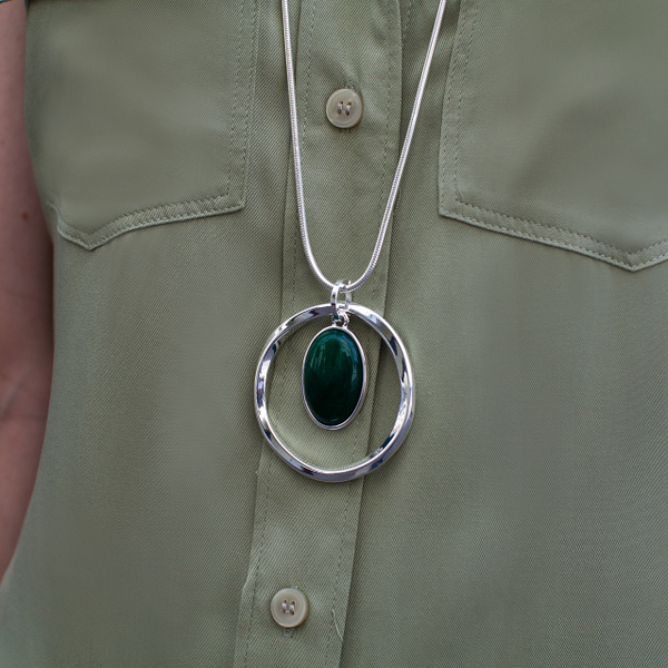 Колье Fiore Luna GREEN AGATE LN5145 G/S