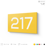 Номер на дверь 217, табличка на дверь для офиса, квартиры, кабинета, аудитории, склада, желтая 120х70 мм, Айдентика Технолоджи