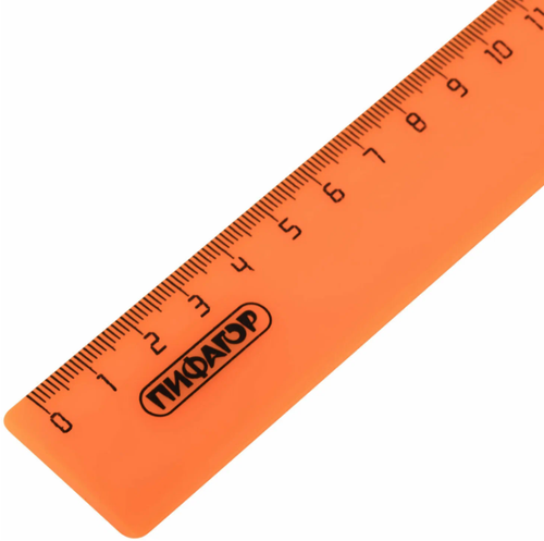 Линейка 30см пластик Пифагор непрозрачная, неоновая ассори