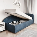 Кровать Элис 90х200 Синий Велюр Правый Угол