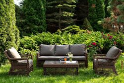 "Гранд Латте" лаунж-зона из искусственного ротанга, цвет коричневый