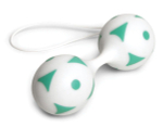 Вагинальные шарики GET A GRIP SILICONE JIGGLE BALLS (Цвет: белый с зеленым)