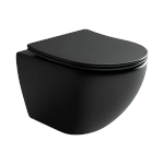Унитаз подвесной Ceramica Nova Metropol CN4002MB_1002M_1000 черный матовый, безободковый, с крышкой микролифт, с инсталляцией и кнопкой хром матовой