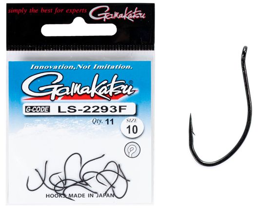 Крючки Gamakatsu LS-2293F NEW LABEL EYED HOOKS BLACK разм. 10 11шт.