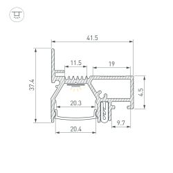 Профиль STRETCH-20-WALL-D-SIDE-2000 BLACK (Arlight, Алюминий) 042947