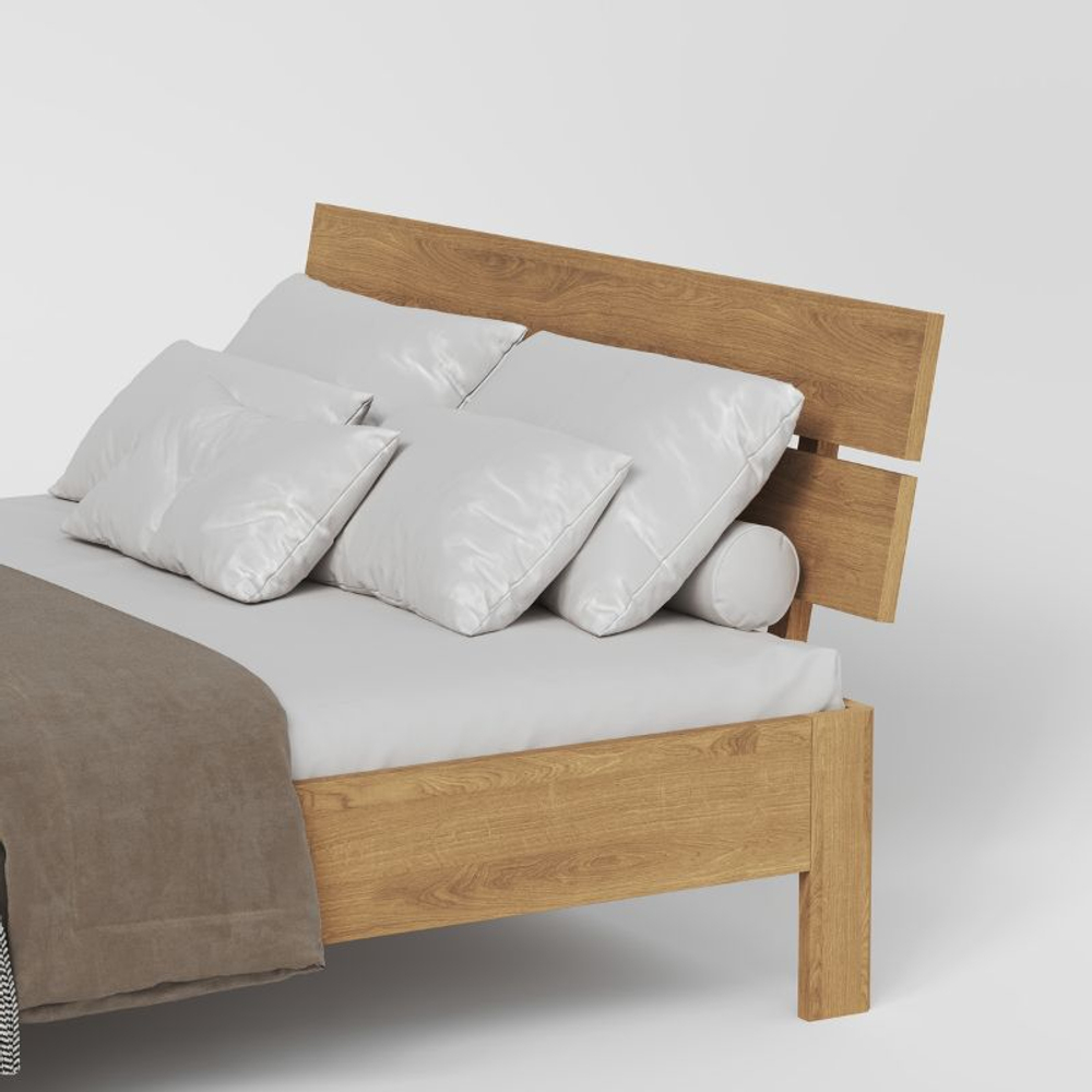 Кровать, 140x200, Баямо, массив дуба срощенный, натуральный