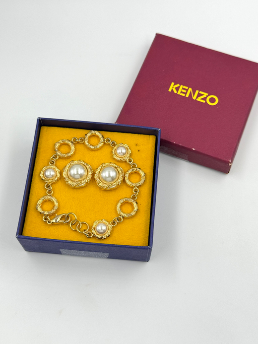Комплект из браслета и клипс с «жемчугом» Kenzo