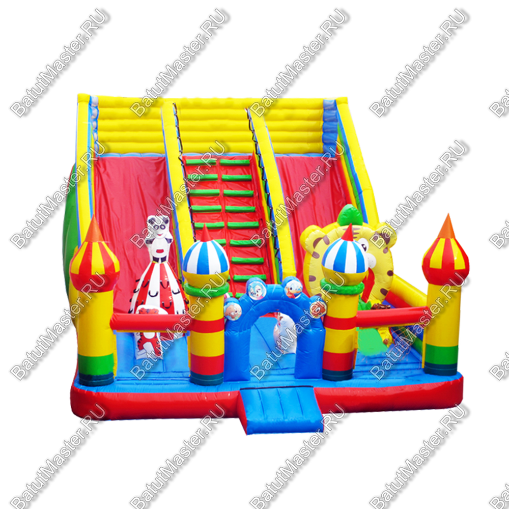 Надувной батут "Приключение зверят", 10*5*6 м