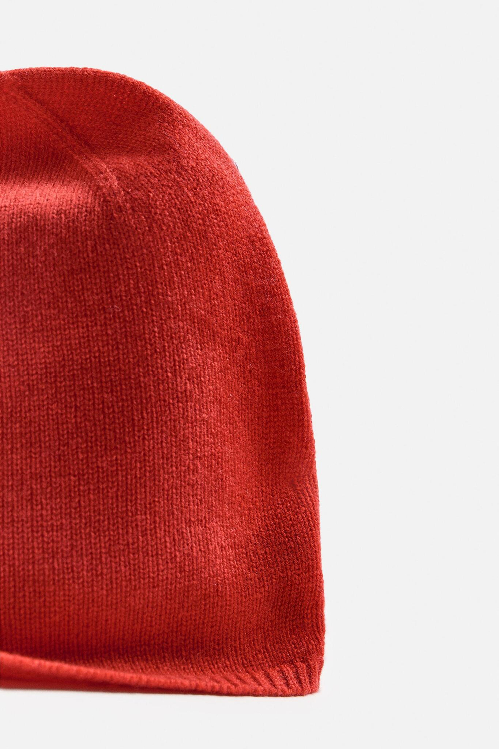 ZARA ШАПКА ИЗ ШЕРСТИ И КАШЕМИРА, КРАСНЫЙ