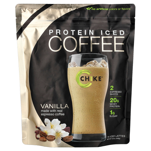Chike Nutrition, Кофе со льдом с высоким содержанием протеина, ваниль, 413 г (14,6 унции)