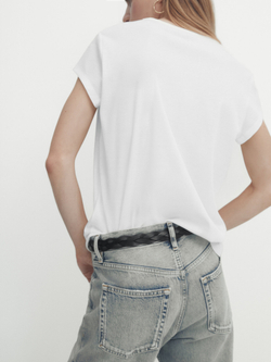 Massimo Dutti Хлопковая футболка, белый