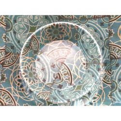 Тарелка с бортом 21*1,9 см Damask Blue пластик меламин P.L. Proff Cuisine