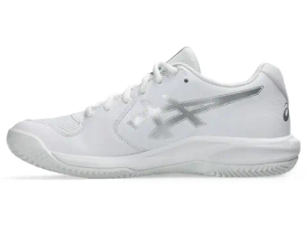 Женские Кроссовки теннисные Asics Gel-Dedicate 9 Clay - white/pure silver