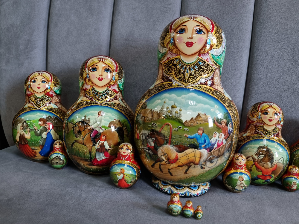 Матрешка "Лето в деревне" Русские мотивы 15мест