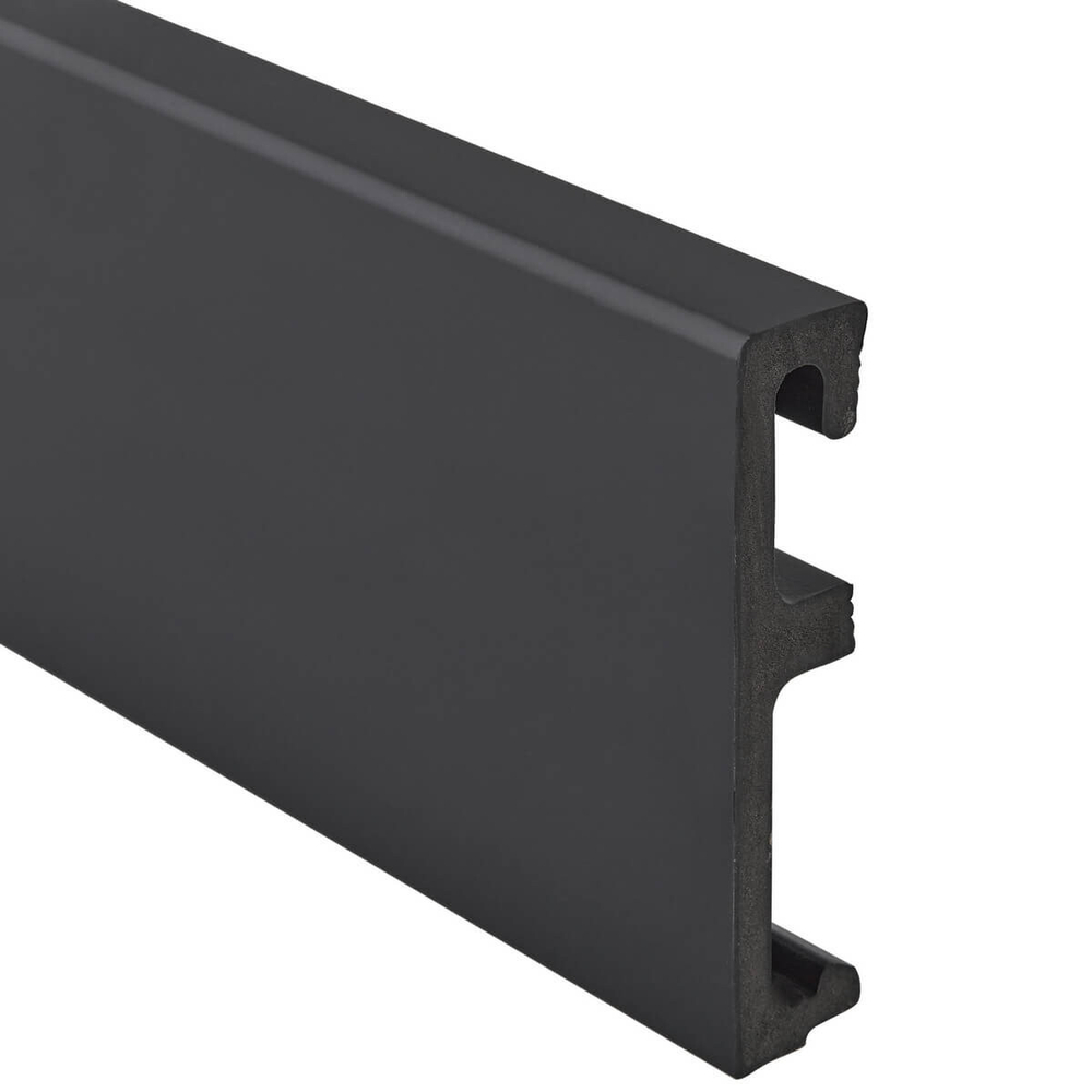 Напольный плинтус SALAG ALPHA 80 Czarny (черный) (80х16х2400мм)