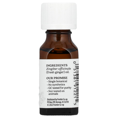 Aura Cacia, На 100% чистое эфирное масло, свежий имбирь, 0,5 жидк. унции (15 мл)