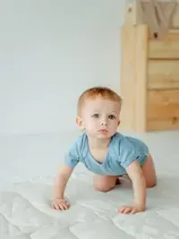 Боди с коротким рукавом "Деним" из хлопка в рубчик 0+