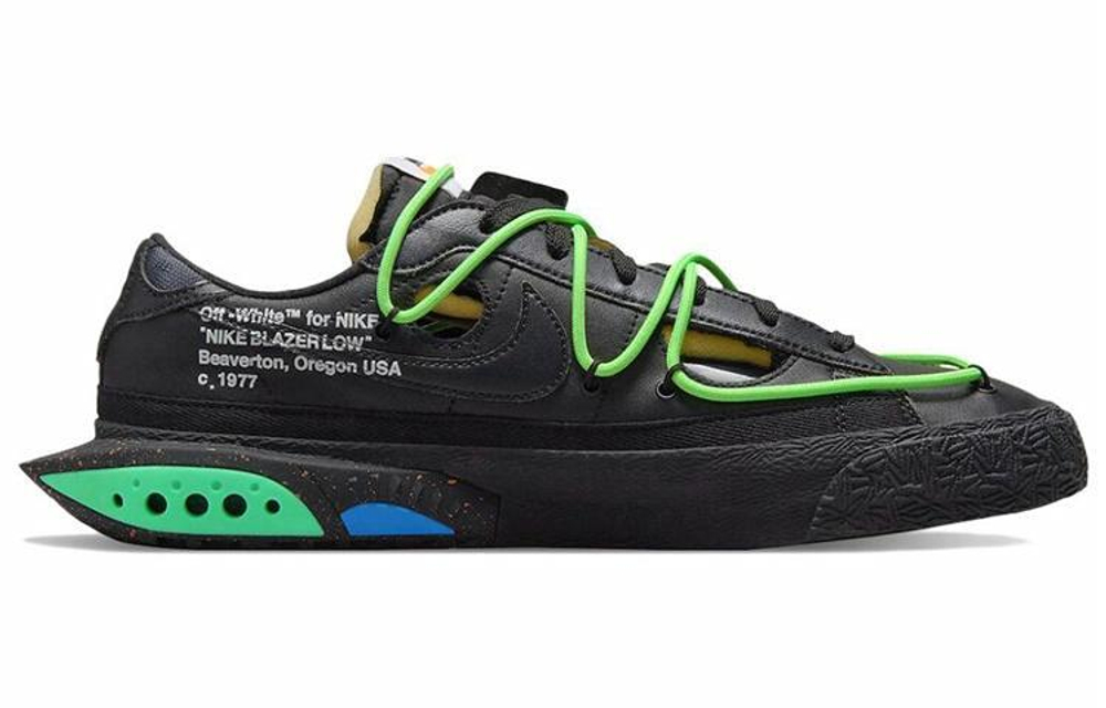 Кроссовки Off-White X Nike Blazer Low 77 "Black And Electro Green"