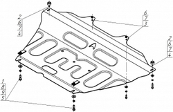 Защита картера двигателя, КПП. 1,5 мм, Сталь. для Lada Iskra 2025-н.в., Motodor.52101