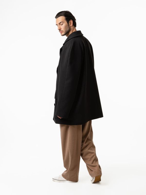 Пальто двубортное короткое черное - фото 5