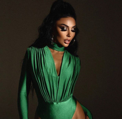 Боди с драпировкой из бифлекса