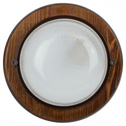 Светильник ЭРА НБО 03-60-021 Кантри дерево/стекло IP54 E27 max 60Вт D220 круг орех