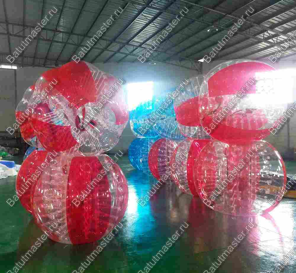 Бампербол «Красно-прозрачный», ПВХ, диаметр 1,2 м