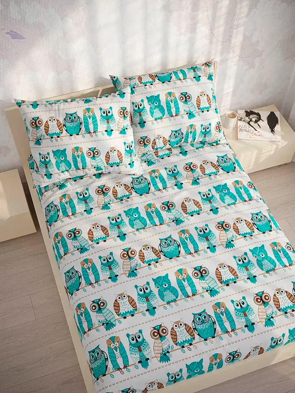 Наволочка комплект 2шт Полисатин Мечта "Owl" 40x60 см на молнии