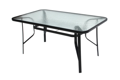 Стол прямоугольный  арт.SC-094 90х150см (каркас черный, столешница стекло) "Garden story"