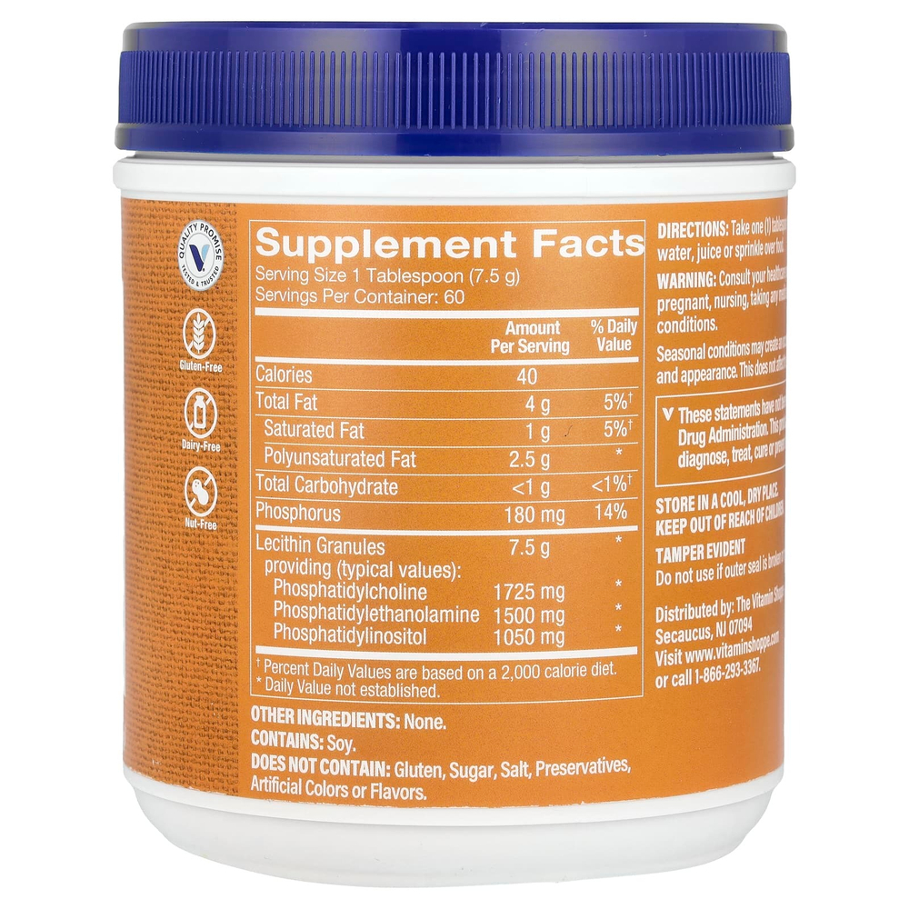 The Vitamin Shoppe, Гранулы лецитина, 454 г (16 унций)