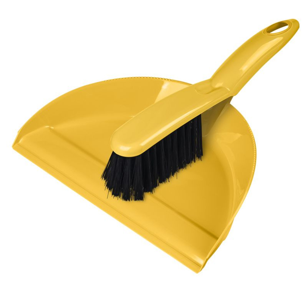 Щетка-сметка с совком "Good" (ярко-желтый)