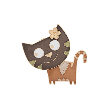 Брошь Shadore Весёлый кот XZ0867.15 BW/G