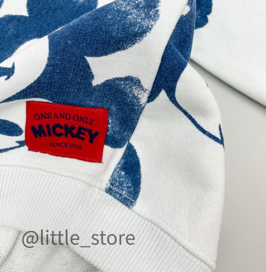Комплект из футера "Микки Маусы" синий/белый