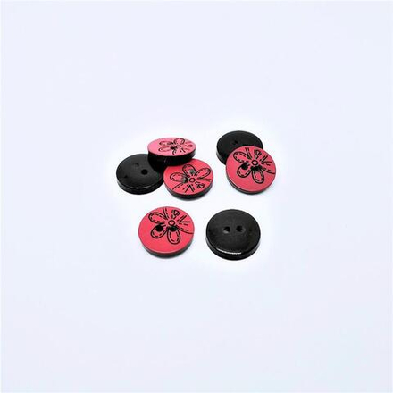 Пуговицы №21/21, 2пр., 14мм, красный (CB M-83)