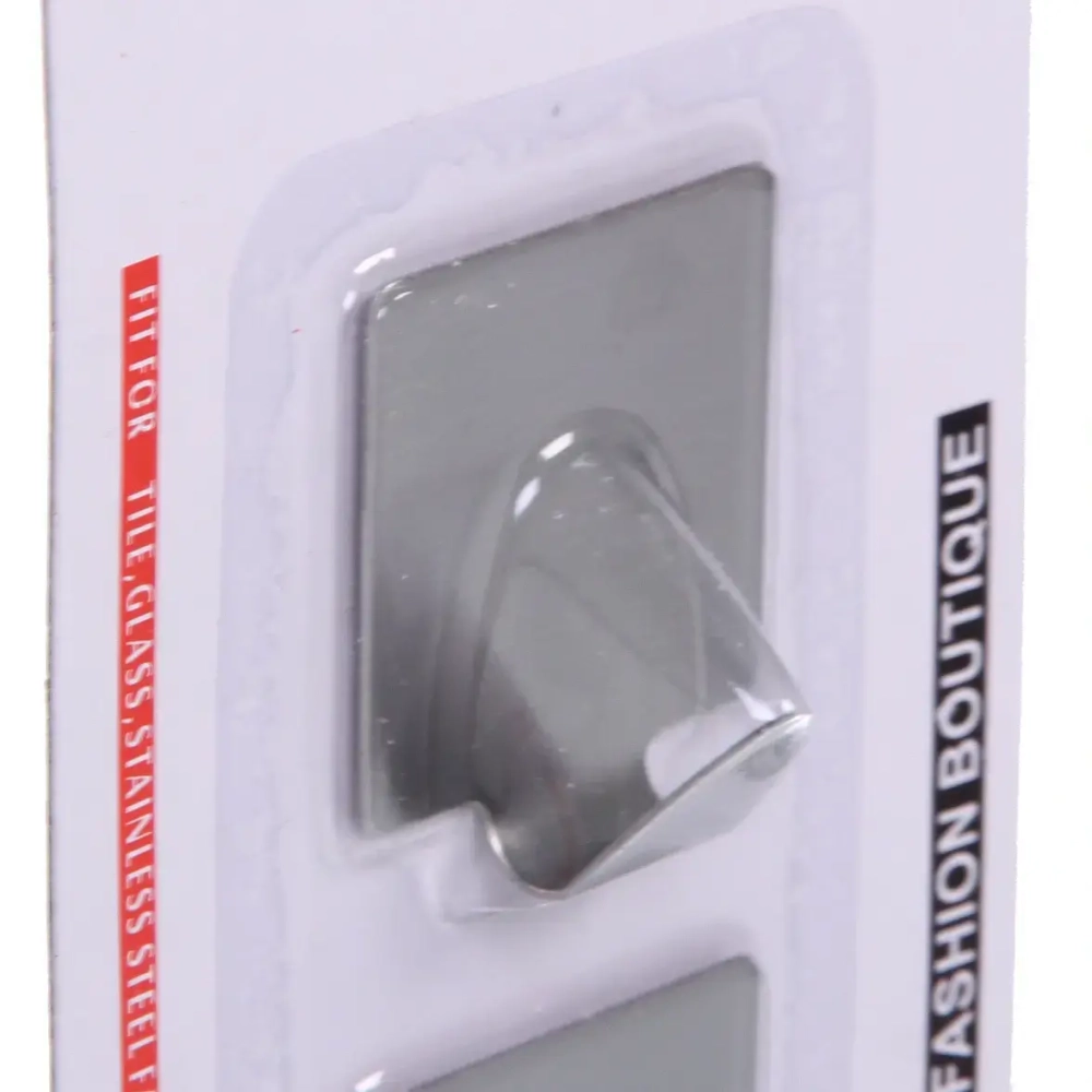 Крючки в наборе 2шт из нержавеющей стали на липкой основе «БАСТОФ», форма квадрат, нагрузка 2кг/3,5см