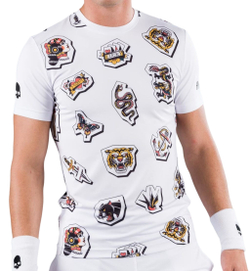Мужская теннисная футболка Hydrogen Tattoo Tech Tee Man - white