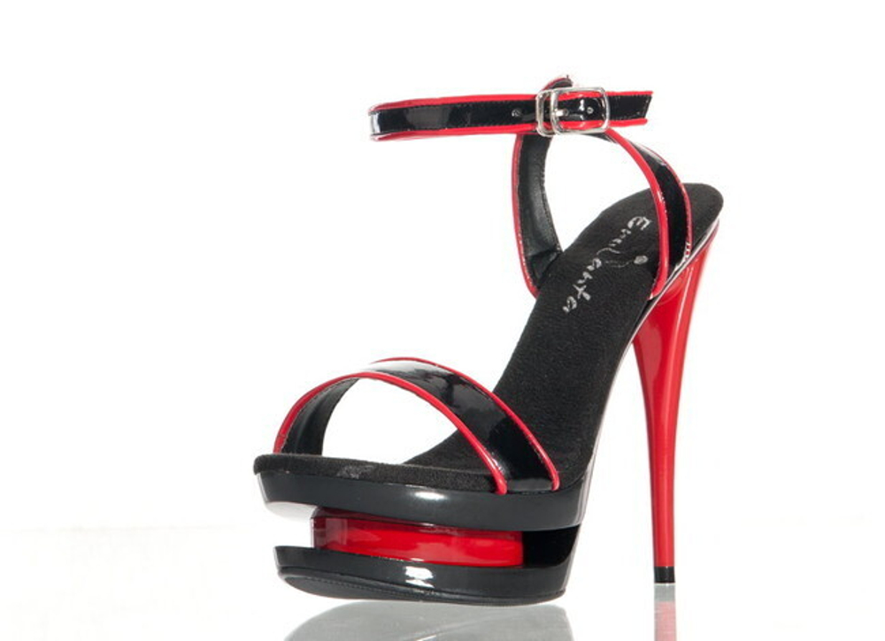 Туфли черно-красные лакированные 40 (Цвет: черный с красным)