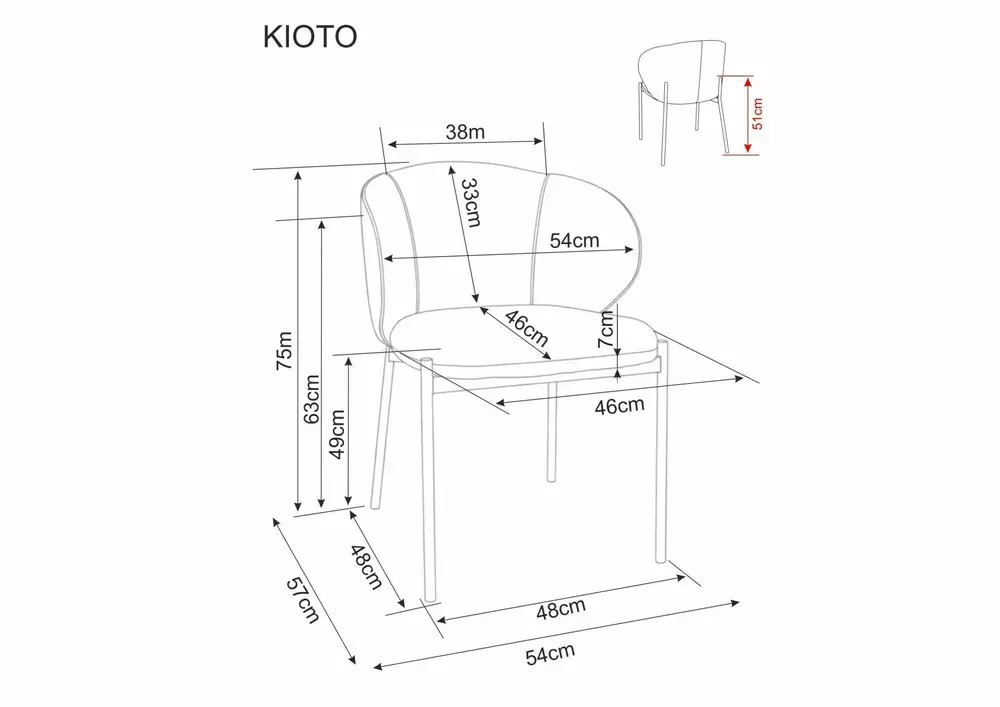 Стул SIGNAL KIOTO t.253 бежевый/черный