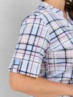 Блузка БЛ-122/голубой-корклетка