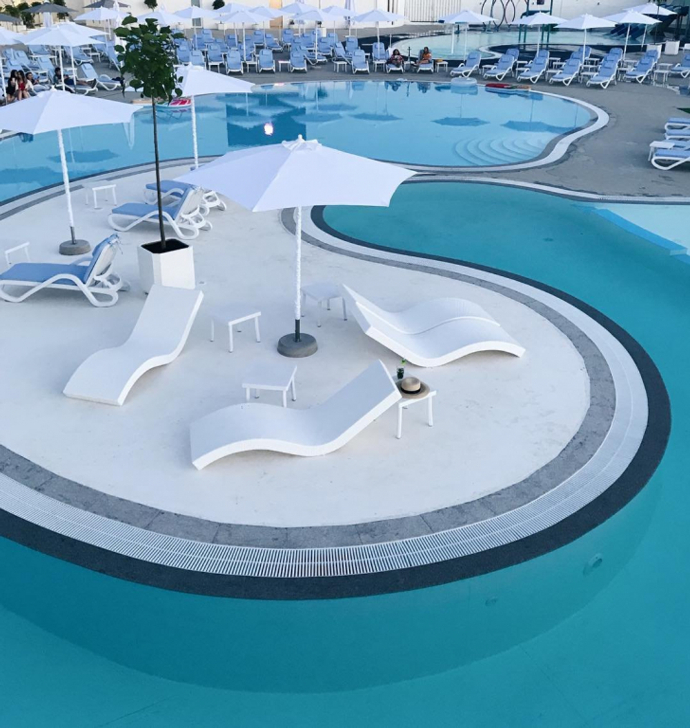 Шезлонг-лежак плетеный Tagliamento Santorini, белый