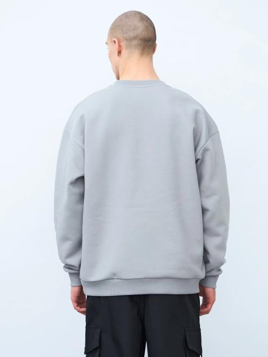 Свитшот оверсайз, без начеса (серый)