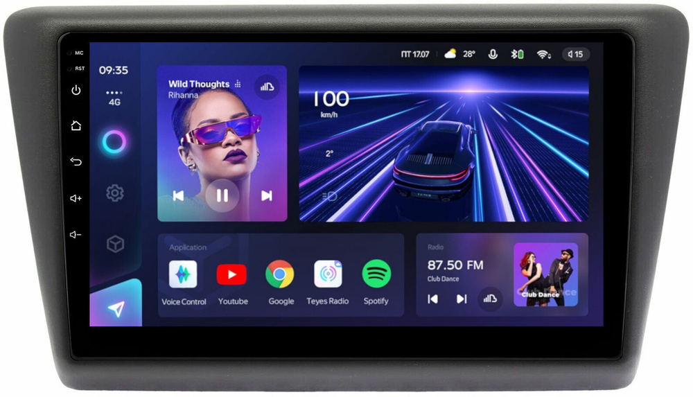 Магнитола для Skoda Rapid 1 2012-2020 (рамка тип 2) - Teyes CC3L на Android 10, 8-ядер, CarPlay, 4G SIM-слот