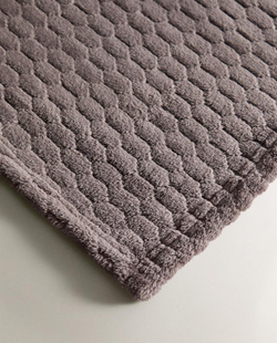 Zara Home - Флисовый плед с ромбами, серый, 160x240 см
