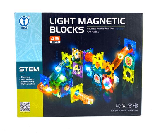 Конструктор магнитный "Light Magnetic Blocks" , 49 деталей ( свет )
