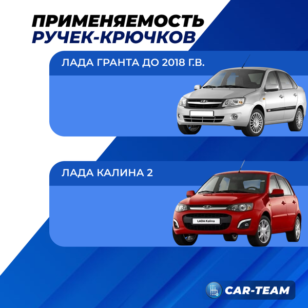 Внутренние ручки (крючки) открывания дверей на Лада Гранта , хромированные (2шт)
