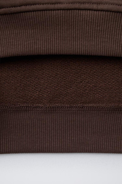 ZARA ТОЛСТОВКА С ВЫШИТОЙ ЦИФРОЙ И АНИМАЛИСТИЧЕСКИМ ПРИНТОМ, КОРИЧНЕВЫЙ