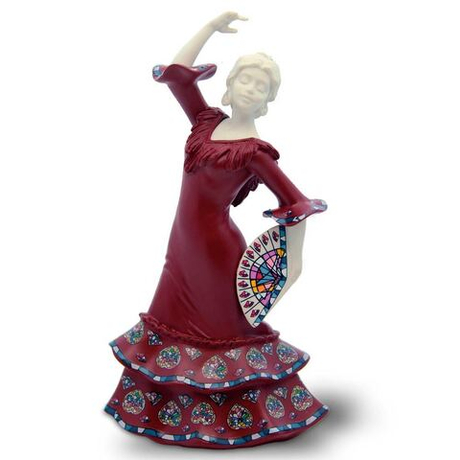 Статуэтка Танцовщица с веером красный средний Nadal