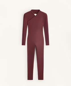 Oysho Комбинезон Comfortlux с длинными рукавами, бордовый