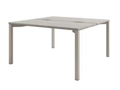 Стол-тандем 1400х1432х750 на металлокаркасе D-41 Бетон Чефалу светлый/Кашемир серый