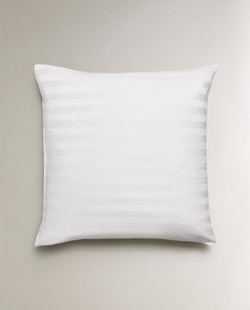 ZARA HOME НАВОЛОЧКА ИЗ САТИНА В ПОЛОСКУ (500 НИТЕЙ), БЕЛЫЙ